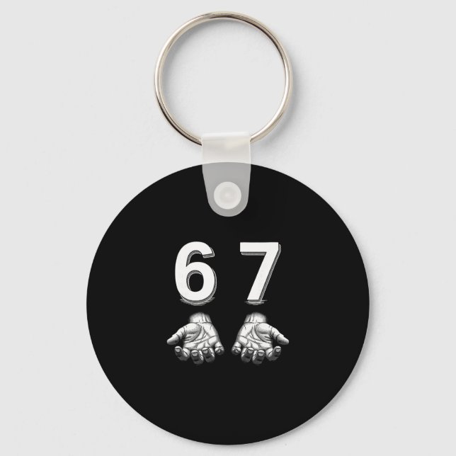 Llavero Funny Six Seven 67 Meme Gen Alpha Slang Hands  (Anverso)