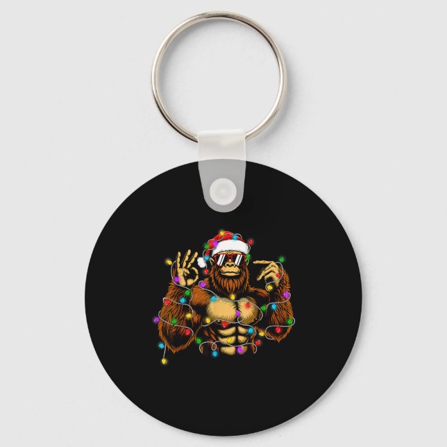 Llavero Funny Six Seven 6 7 Meme Bigfoot Christmas Lights  (Anverso)