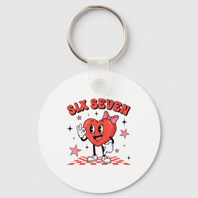 Llavero Funny Six Seven Cute Heart 67 Meme Valentine Kids  (Anverso)