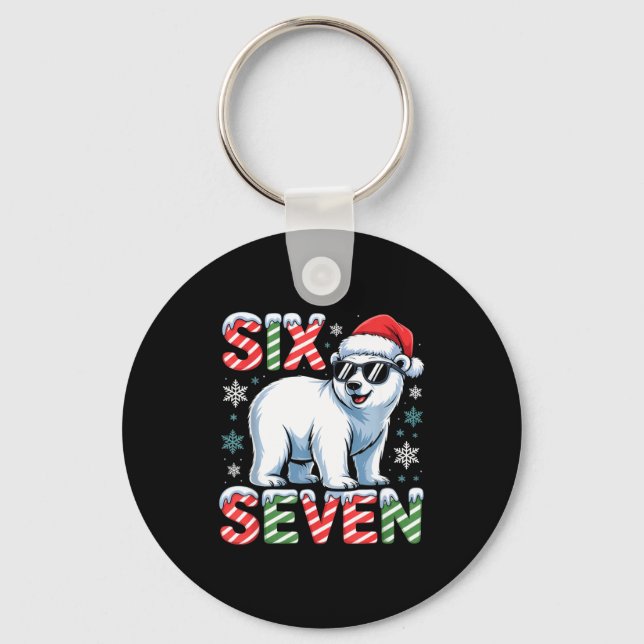 Llavero Funny Six Seven Lar Bear Christmas 67 Santa Hat Wi (Anverso)