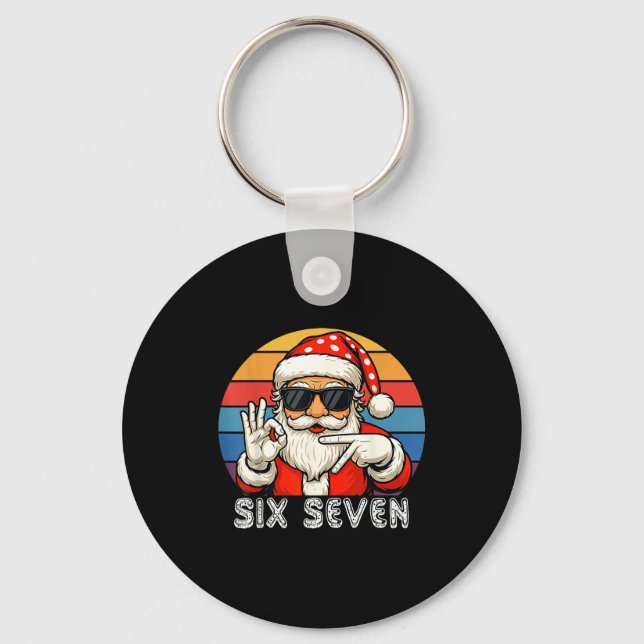 Llavero Funny Six Seven Meme Christmas Cool Santa Saying 6 (Anverso)