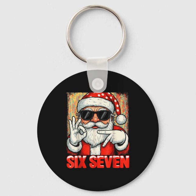 Llavero Funny Six Seven Meme Christmas Cool Santa Saying 6 (Anverso)