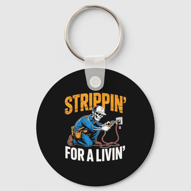 Llavero Funny Skeleton Electrician N For A Livin  (Anverso)