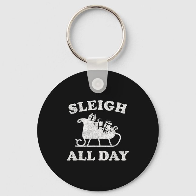 Llavero Funny Sleigh All Day Christmas In July Retro Vinta (Anverso)