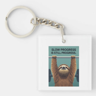 Llavero Funny Sloth Gym Motivation Poster - Slow Progress 