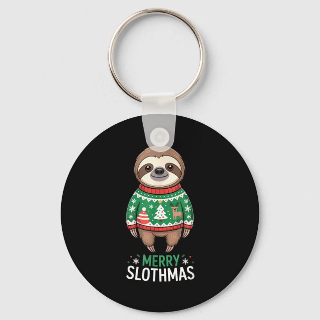 Llavero Funny Sloth Lover Christmas Merry Slothmas Ugly Ho (Anverso)
