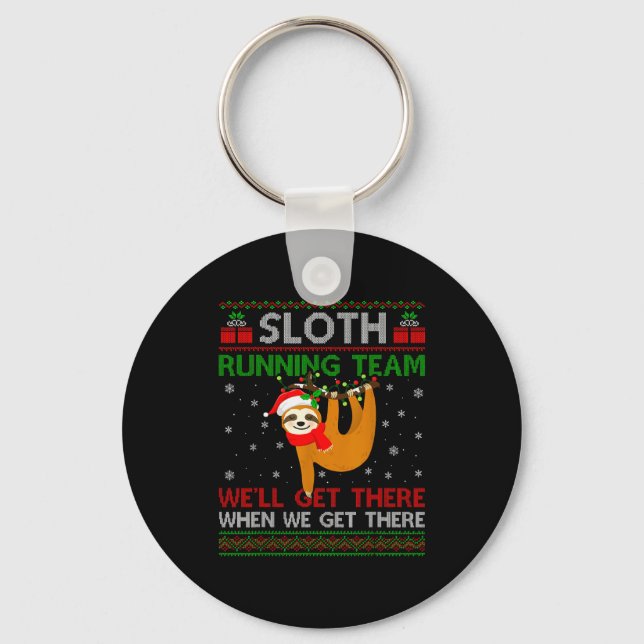 Llavero Funny Sloth Running Team Xmas Lights Ugly Sloth Ch (Anverso)