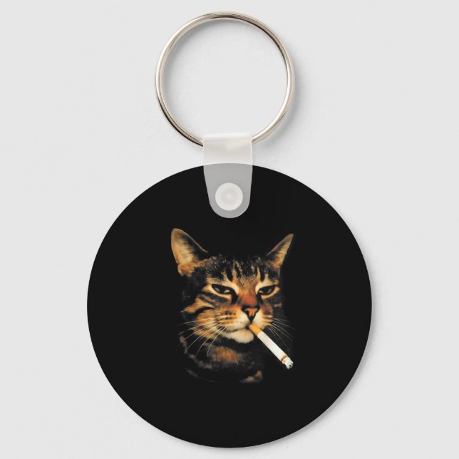 Llavero Funny Smoking Cat Cigarette Kitten Meme Stupid Bra (Anverso)
