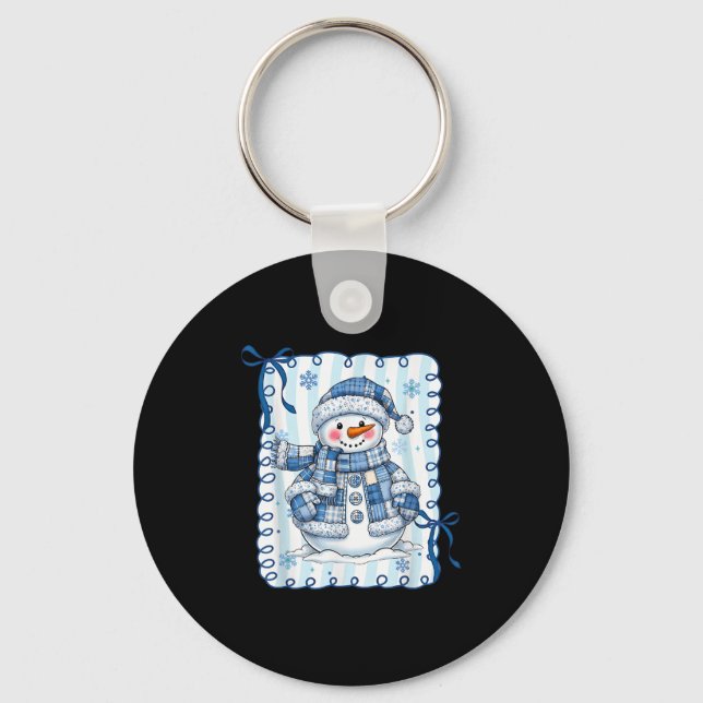 Llavero Funny Snowman Snowflake Merry Christmas Xmas Famil (Anverso)