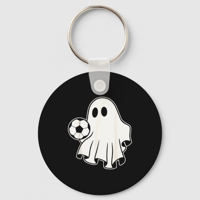 Llavero Funny Soccer Ghost Playing Soccer Lovers Halloween (Anverso)