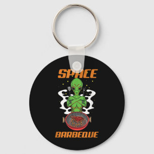 Llavero Funny Space Barbecue Alien Grill Chef Bbq