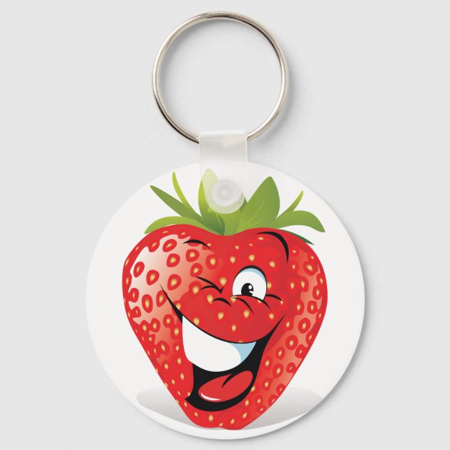 Llavero Funny Strawberry Doodle clip art (Anverso)