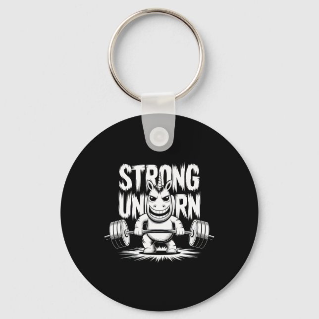 Llavero Funny Strong Crucifix Lifting Unicorn (Anverso)