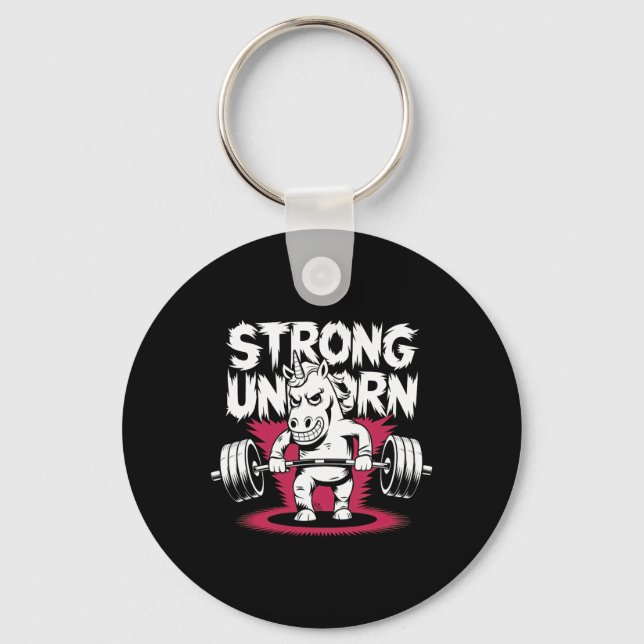 Llavero Funny Strong Deadlift Bodybuilding Unicorn (Anverso)