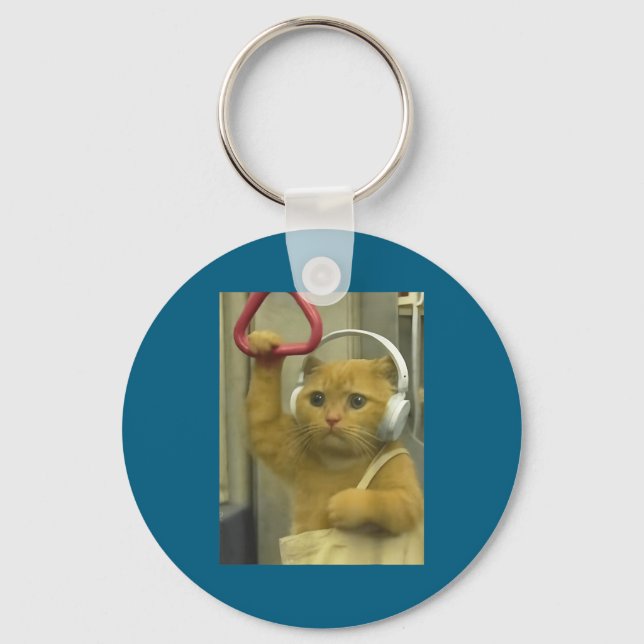 Llavero Funny Subway Cat Meme Stud Brainrot Cats Humor Kit (Anverso)