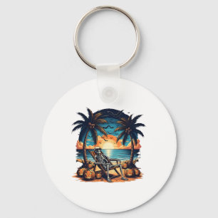 Llavero Funny Summerween Skeleton Beach Fiesta Halloween V