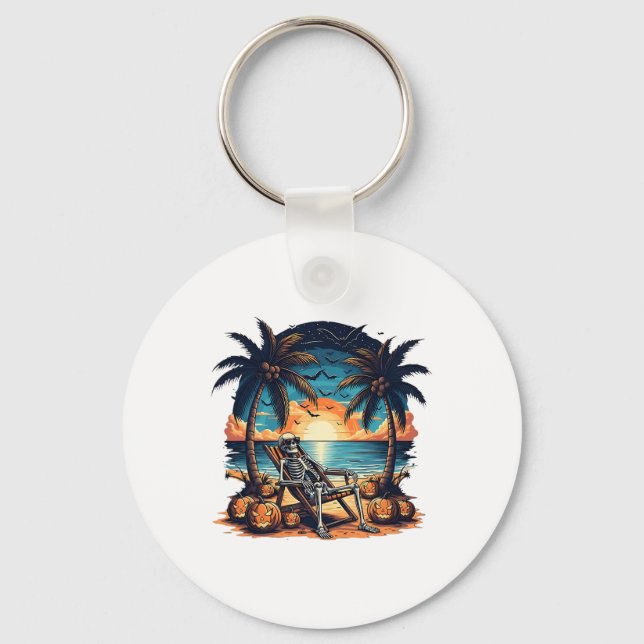 Llavero Funny Summerween Skeleton Beach Fiesta Halloween V (Anverso)
