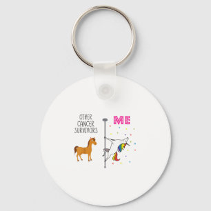 Llavero Funny Superviviente de cáncer de mama Unicorn Rain