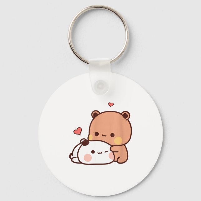 Llavero Funny Sweet Kawaii Kp Bear Panda Hugging Couple Lo (Anverso)