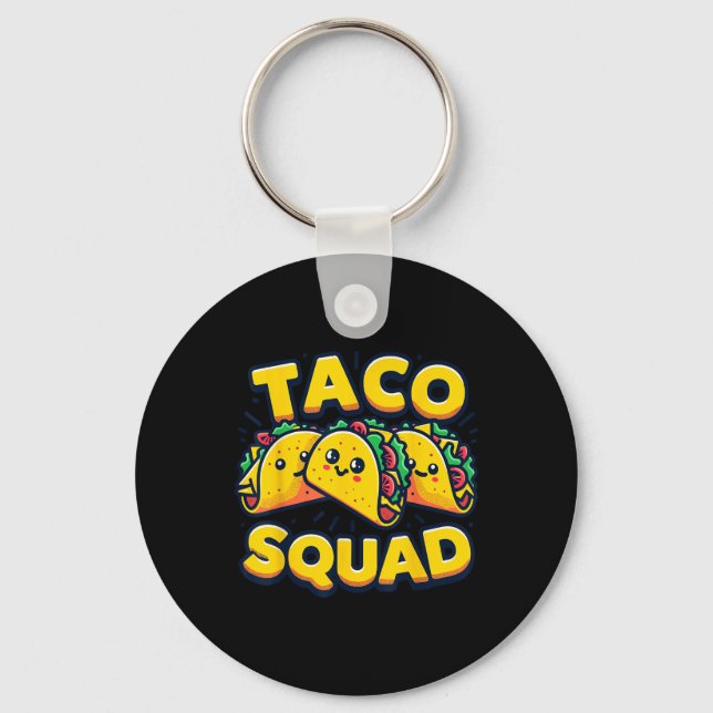 Llavero Funny Taco Squad cuece comida mexicana (Anverso)
