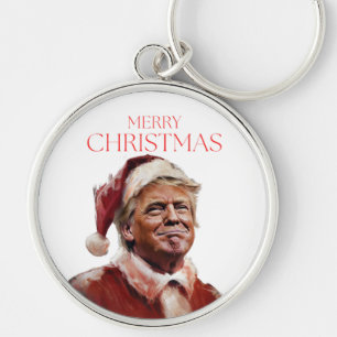 Llavero Funny tarjeta de Navidades de Trump Santa Claus