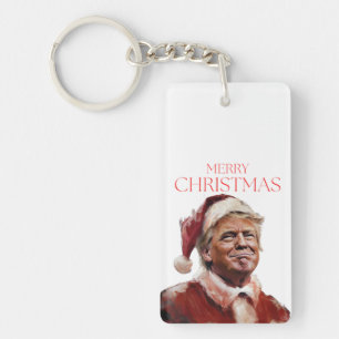 Llavero Funny tarjeta de Navidades de Trump Santa Claus