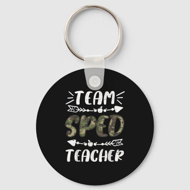 Llavero Funny Team Sped Teacher Camo Teacher Student Back  (Anverso)