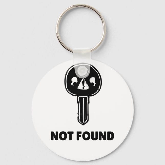 Llavero Funny Tech Keychain - Diseño "404 Key Not Found" (Anverso)