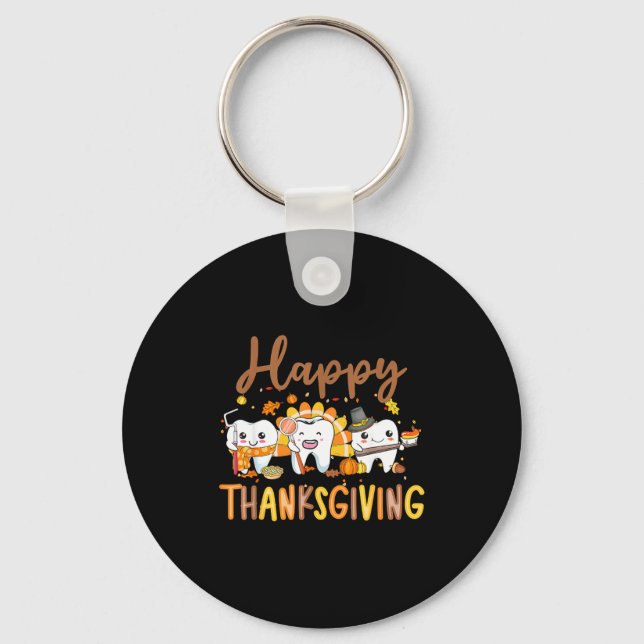 Llavero Funny Teeth Thanksgiving Dentist Turkey Dental Squ (Anverso)