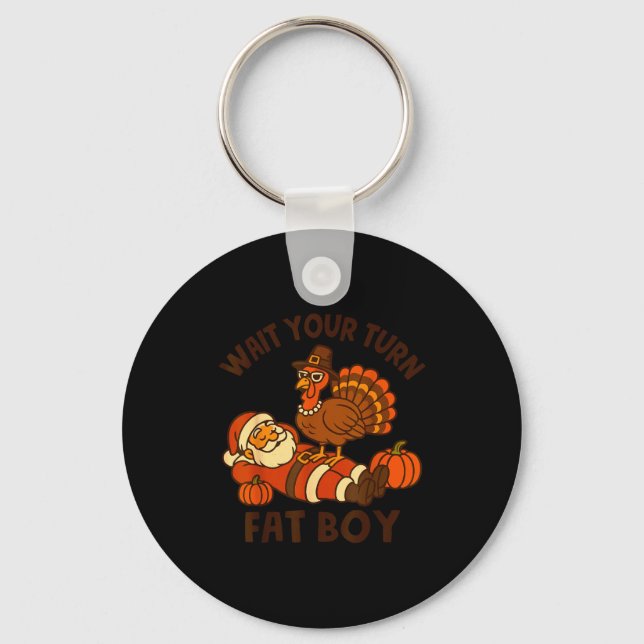 Llavero Funny Thanksgiving Christmas Turkey Vs Santa For M (Anverso)