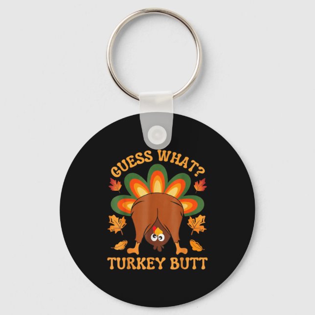 Llavero Funny Thanksgiving Kids Joke Meme Guess What Turke (Anverso)