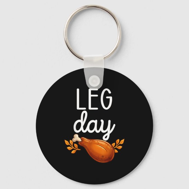 Llavero Funny Thanksgiving Leg Day Family Matching Turkey  (Anverso)