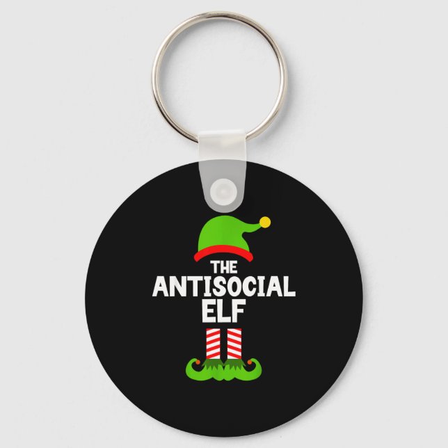 Llavero Funny The Antisocial Elf Christmas Family Pajama A (Anverso)