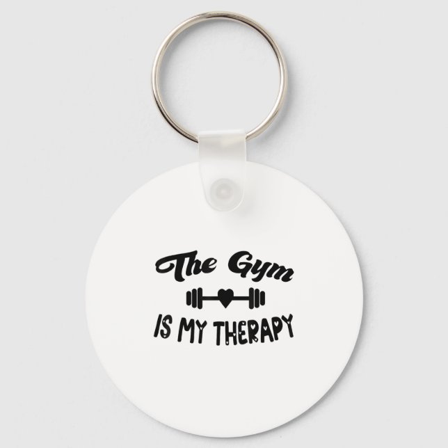 Llavero Funny The Gym Is My Therapy Motivational Fitness L (Anverso)