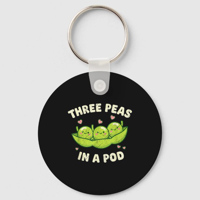 Llavero Funny Three Peas In A D Cute Kawaii  (Anverso)
