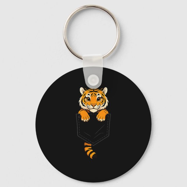Llavero Funny Tiger Peeking In Cket Animal Lover Men Women (Anverso)