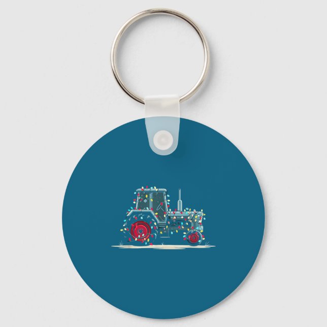 Llavero Funny Tractor Christmas Graphics Lights Lover Farm (Anverso)