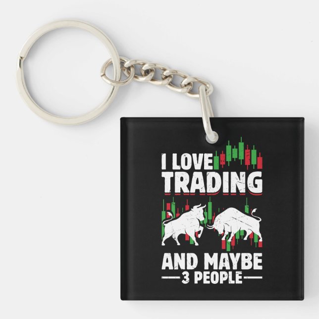 Llavero Funny Trading Quote Bull & Candlestick Daytrading  (Frente)