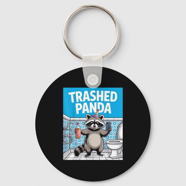 Llavero Funny Trashed Panda Raccoon Gets Drunk 1ff512797a7 (Anverso)