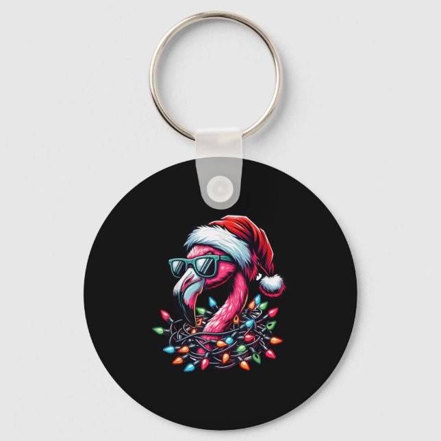 Llavero Funny Trocal Nk Flamingo Navidades En Julio En Haw (Anverso)