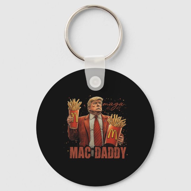 Llavero Funny Trump Mcdon 2024 Fast Food Mac Daddy Hamburg (Anverso)