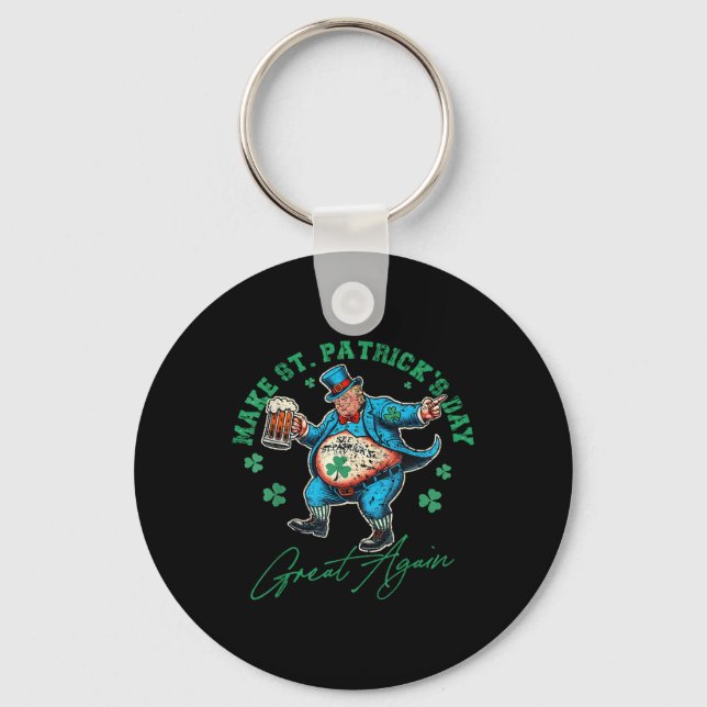 Llavero Funny Trump St Patricks Day Bebe Hombres Irlandese (Anverso)