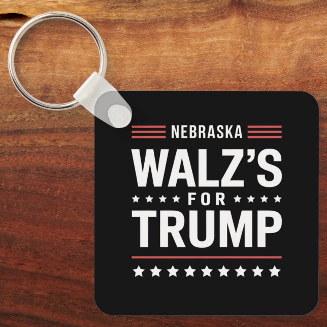 Llavero Funny Trump Vance Walz para Trump Nebraska (Anverso)