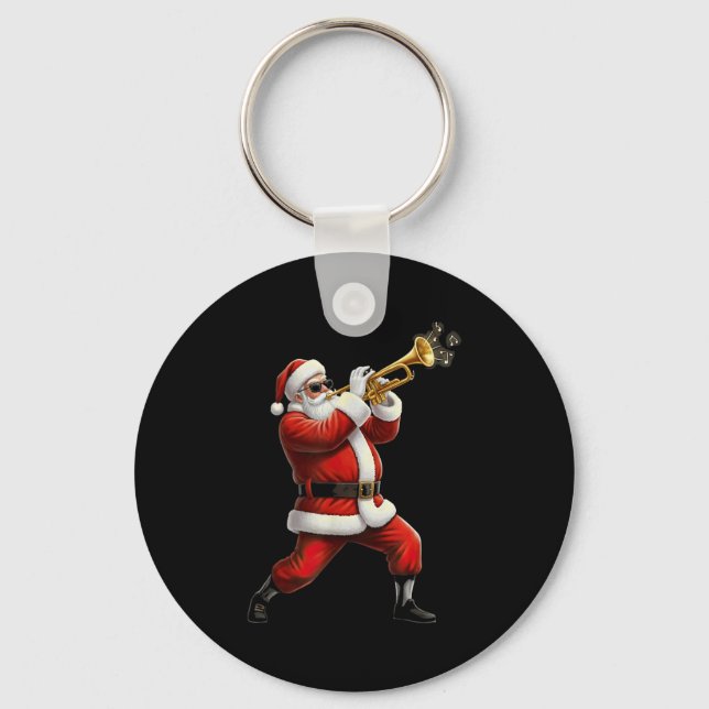 Llavero Funny Trumpet Santa Christmas Graphic Player Trump (Anverso)