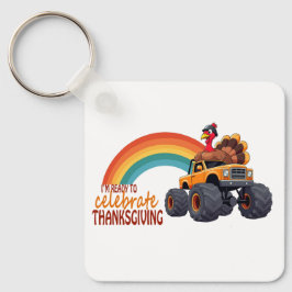 Llavero Funny Turkey Monster Truck Thanksgiving keychain