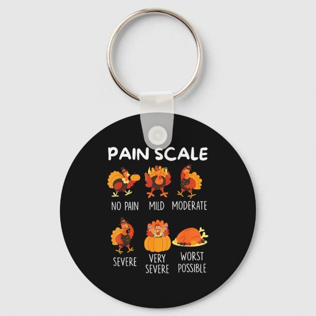 Llavero Funny Turkey Pain Scale Thanksgiving Cna Er Nurse  (Anverso)