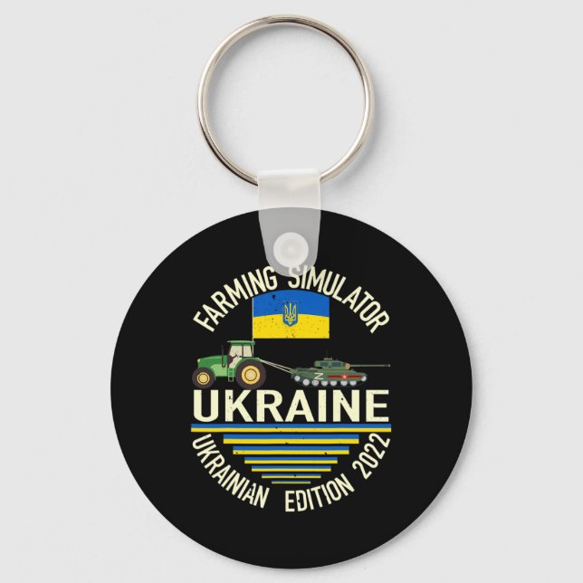 Llavero Funny Ukrainian Farmer Steals Tank Meme I Stand Wi (Anverso)