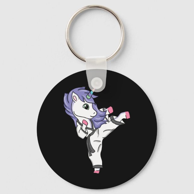 Llavero Funny Unicorn Karate Chica I Taekwondo Martial Art (Anverso)
