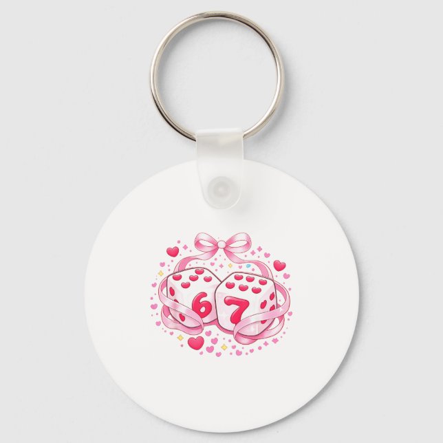 Llavero Funny Valentine Dice 6 7 Preppy 67 Six Seven Women (Anverso)