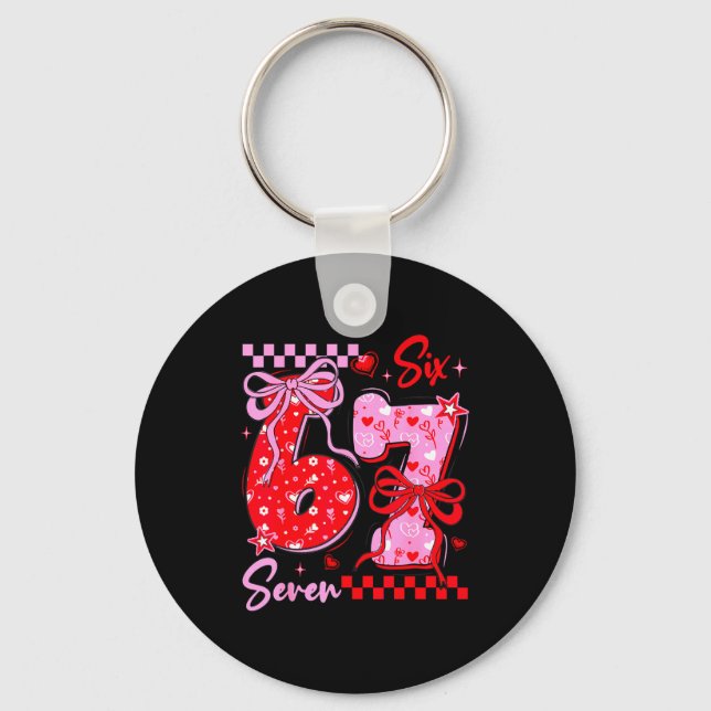 Llavero Funny Valentine’s Day 67 Meme 6 7 Valentine Bow He (Anverso)